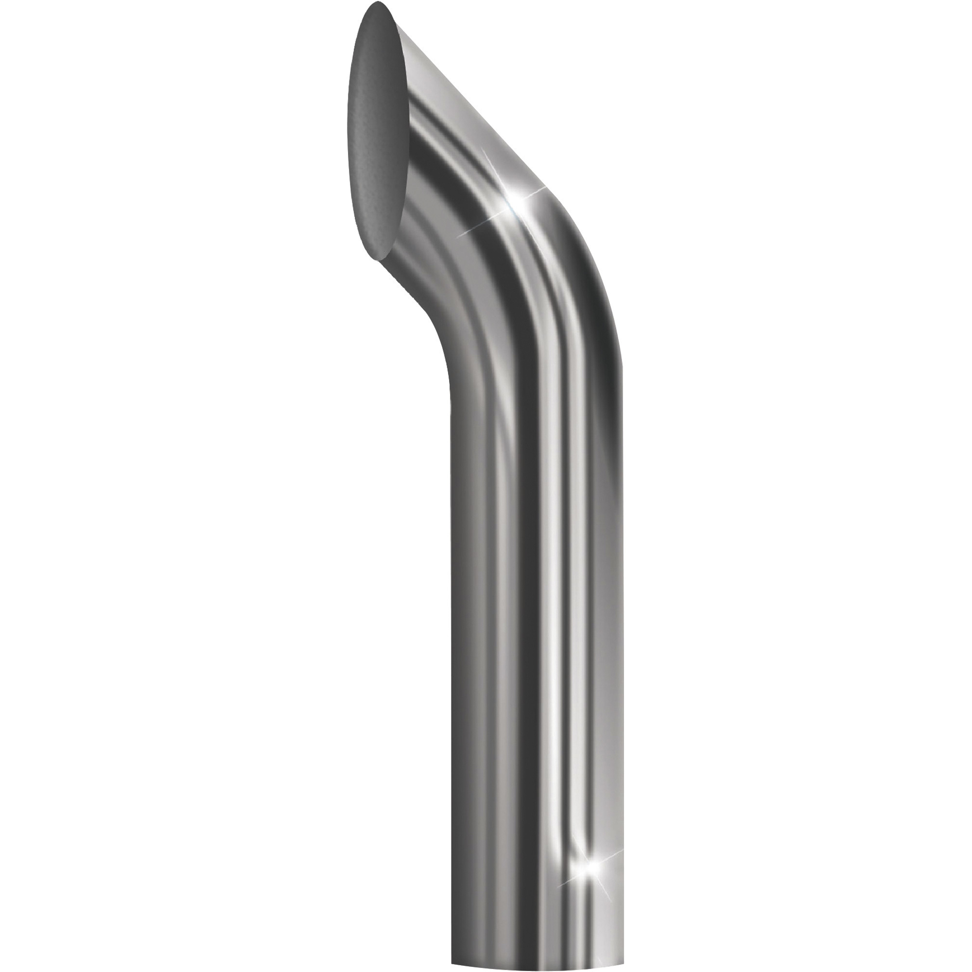 Trux Accessories 5in. Dia. x 60in.L Curved Top Truck Exhaust Stack, Chrome, Model# TSK5-CO60